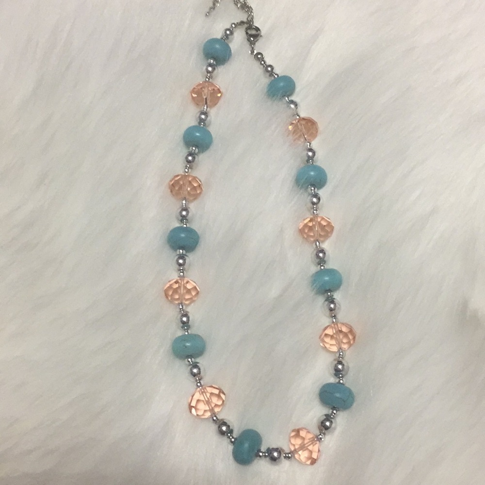 Pink and turquoise necklace